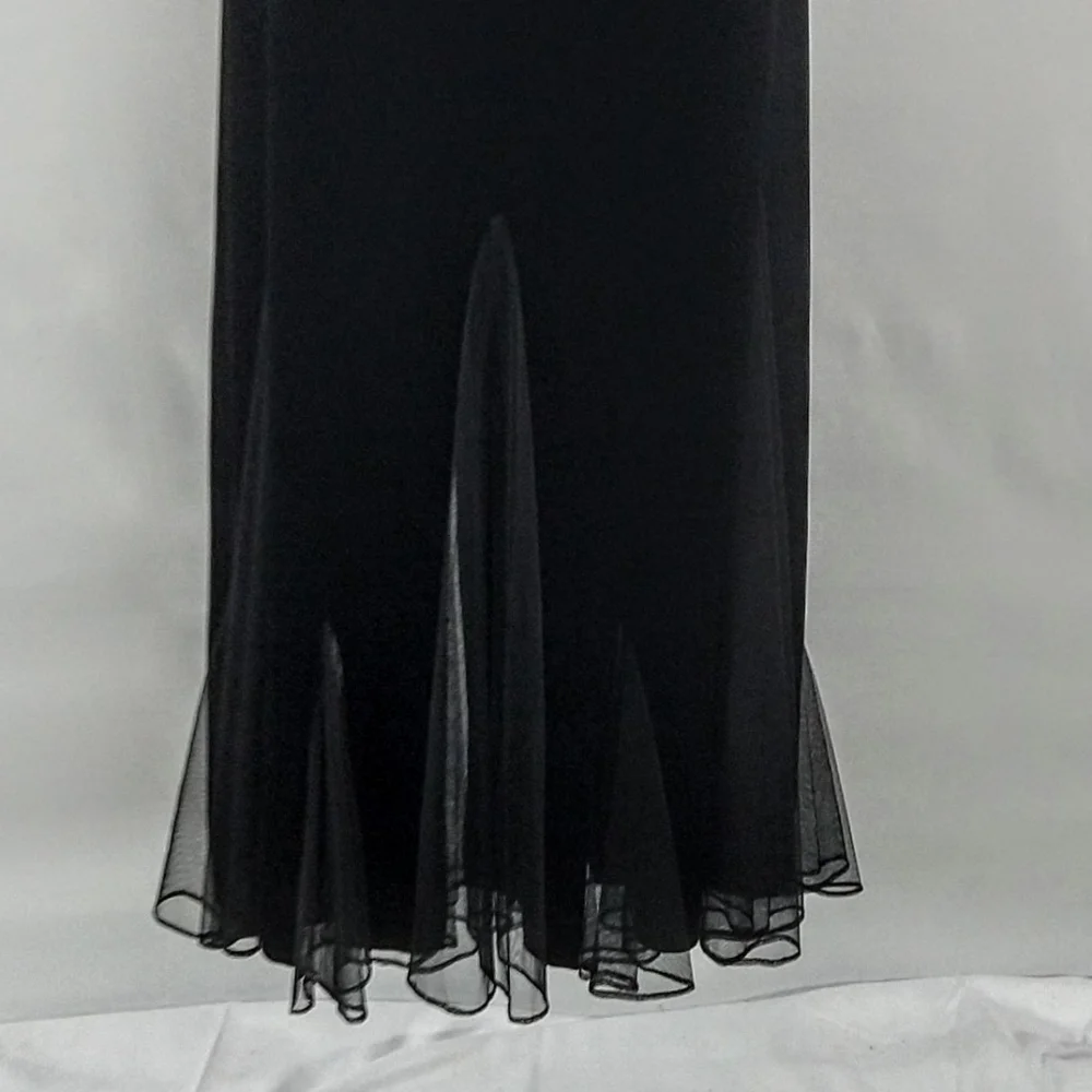 Xscape by Joanna Chen two piece special occasion black velour Jacket and Skirt
